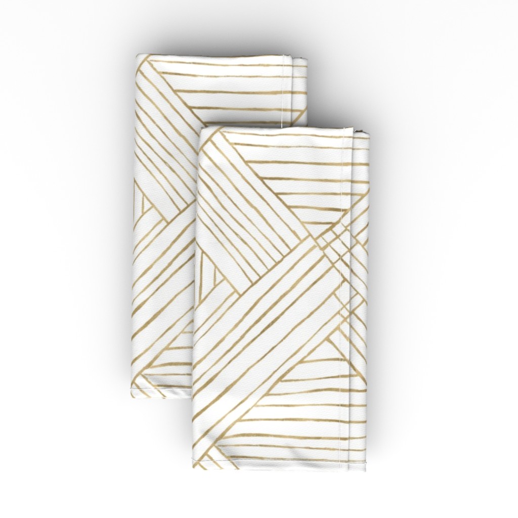 Diamond Stripe - Gold Cloth Napkin, Longleaf Sateen Grand, Yellow