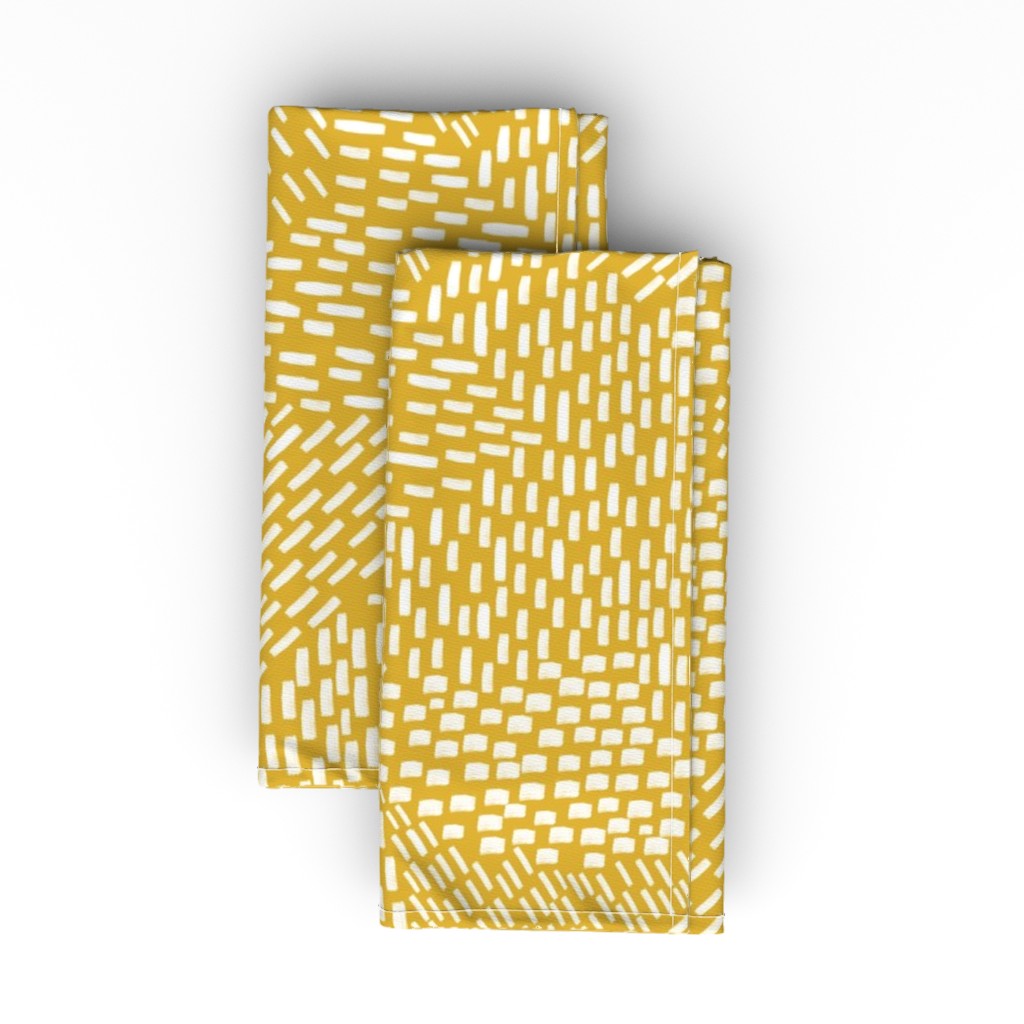 Abstract Brushstrokes Cloth Napkin, Longleaf Sateen Grand, Yellow