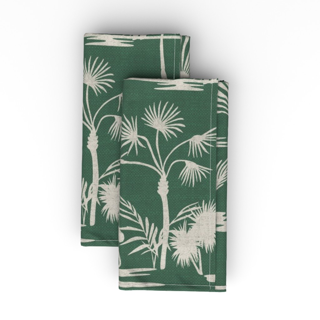 Jungle Thrive - Green Cloth Napkin, Longleaf Sateen Grand, Green