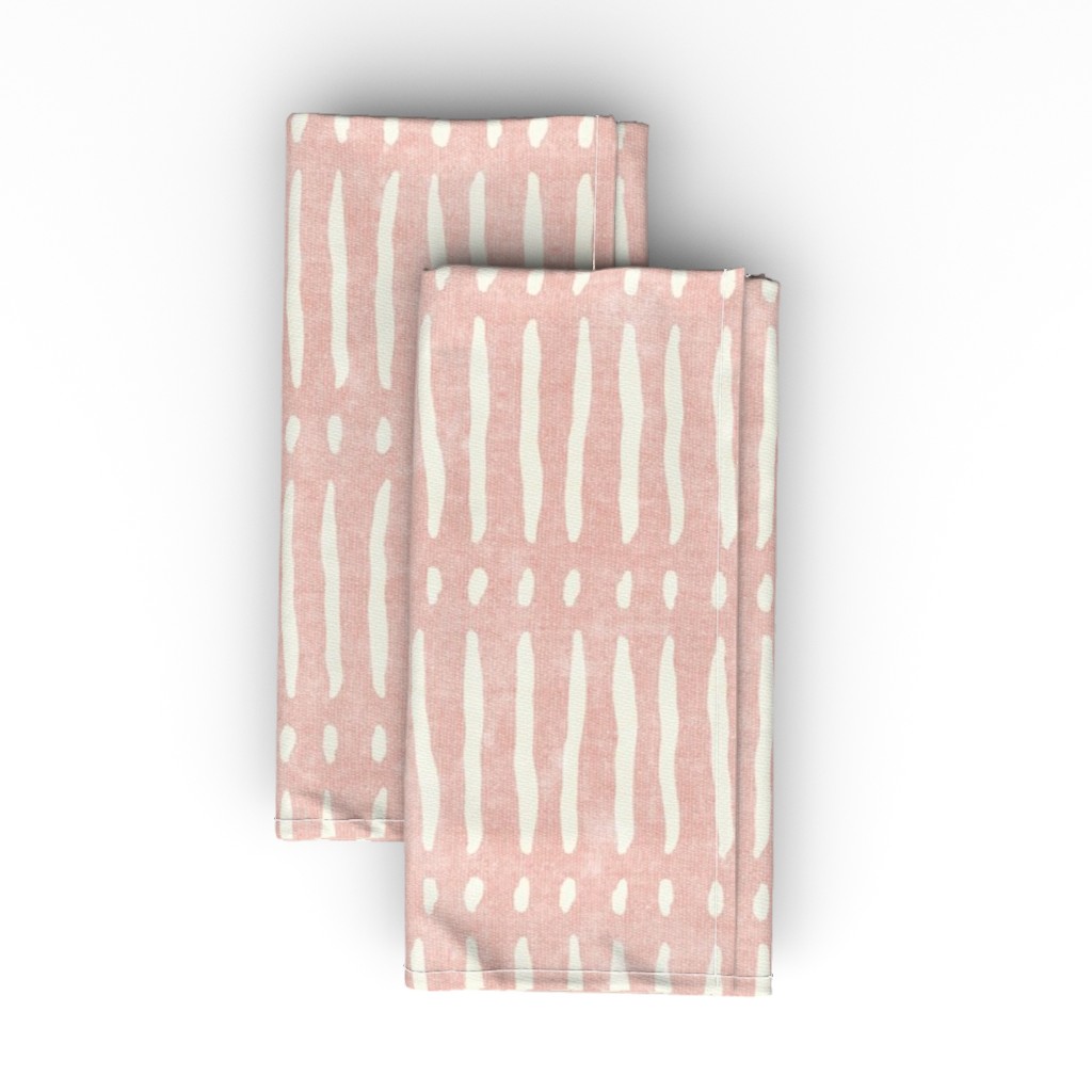 Vertical Dash Stripe Cloth Napkin, Longleaf Sateen Grand, Pink