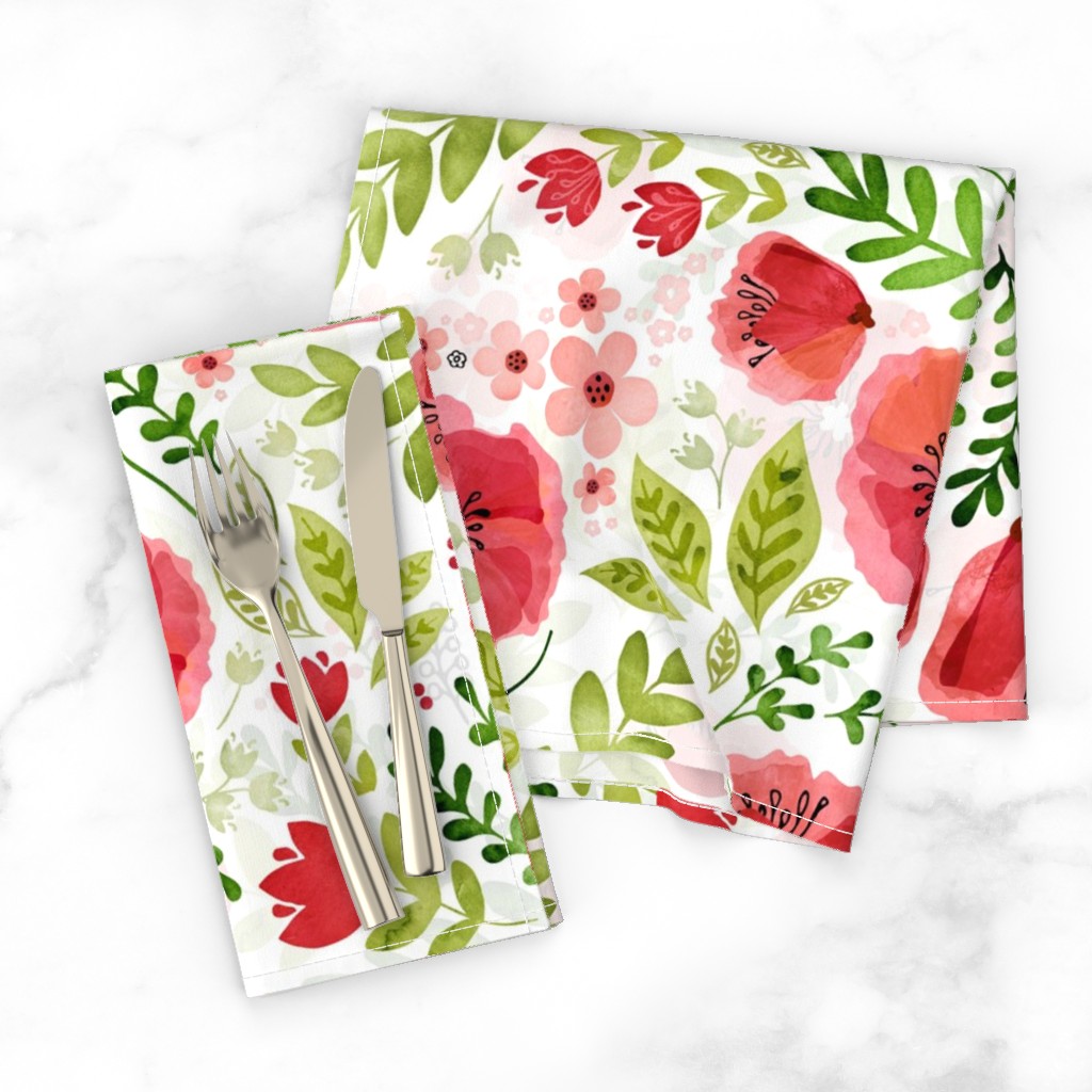 Poppy Chintz Pink Cloth Napkin Shutterfly 5856