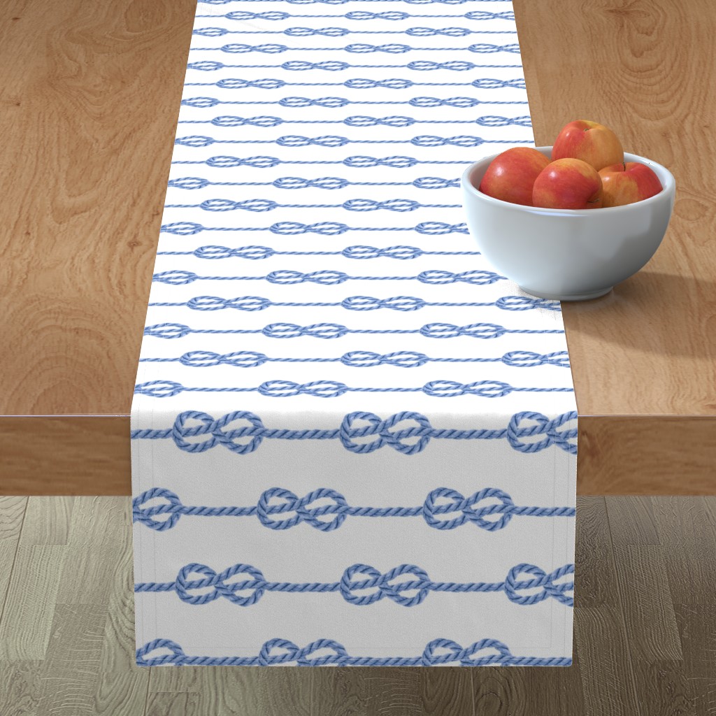 Nautical Rope Knots - Blue Table Runner, 108x16, Blue