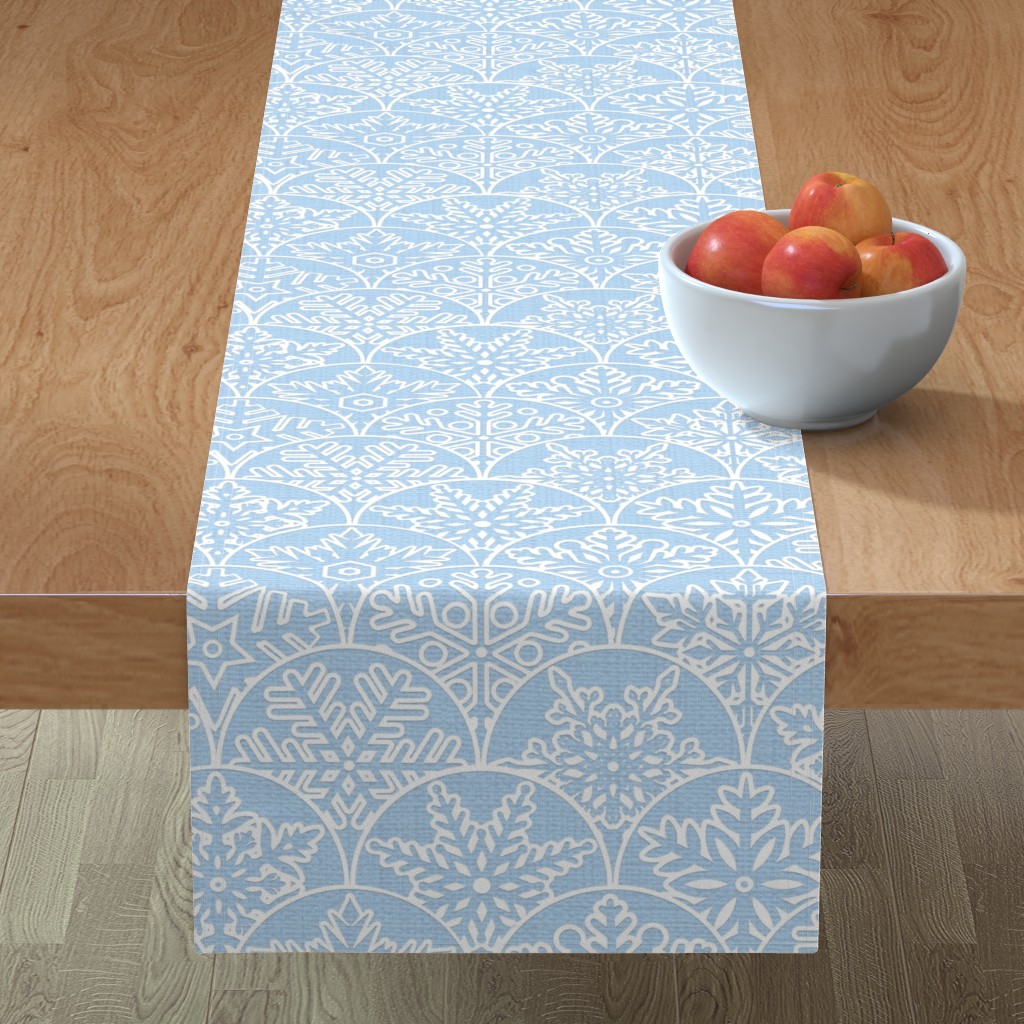 Paper Snowflakes - Blue Table Runner, 108x16, Blue