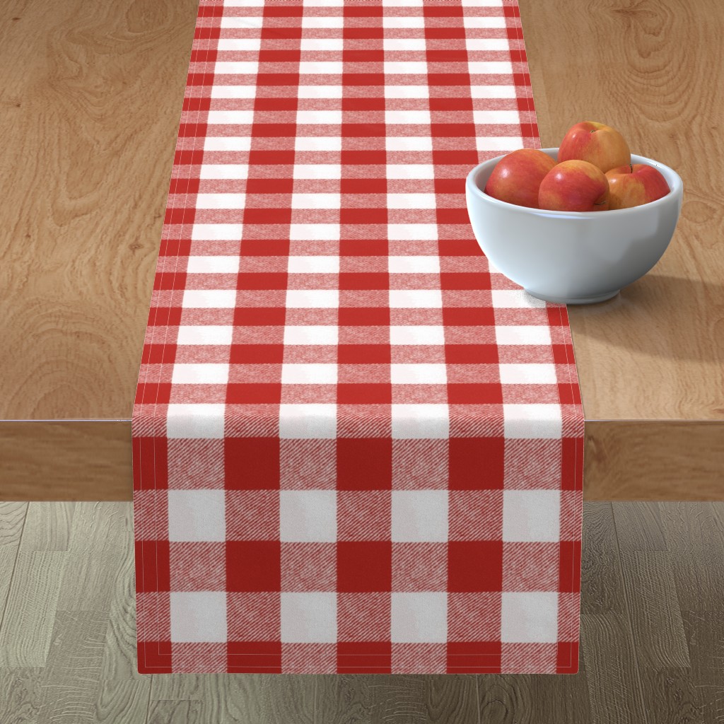 Buffalo Check - Picnic Red Table Runner, 108x16, Red