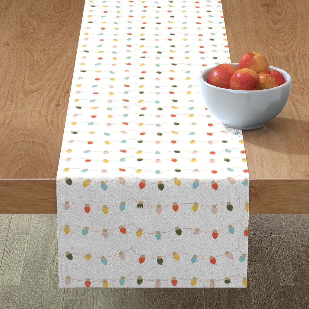 Retro Twinkle Lights Table Runner, 108x16, Multicolor
