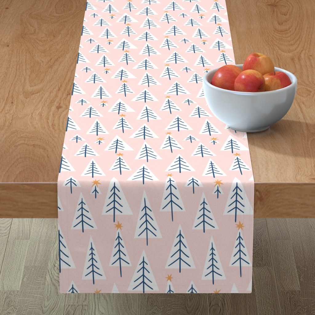 Christmas Tree Forest - Pink Table Runner, 72x16, Pink