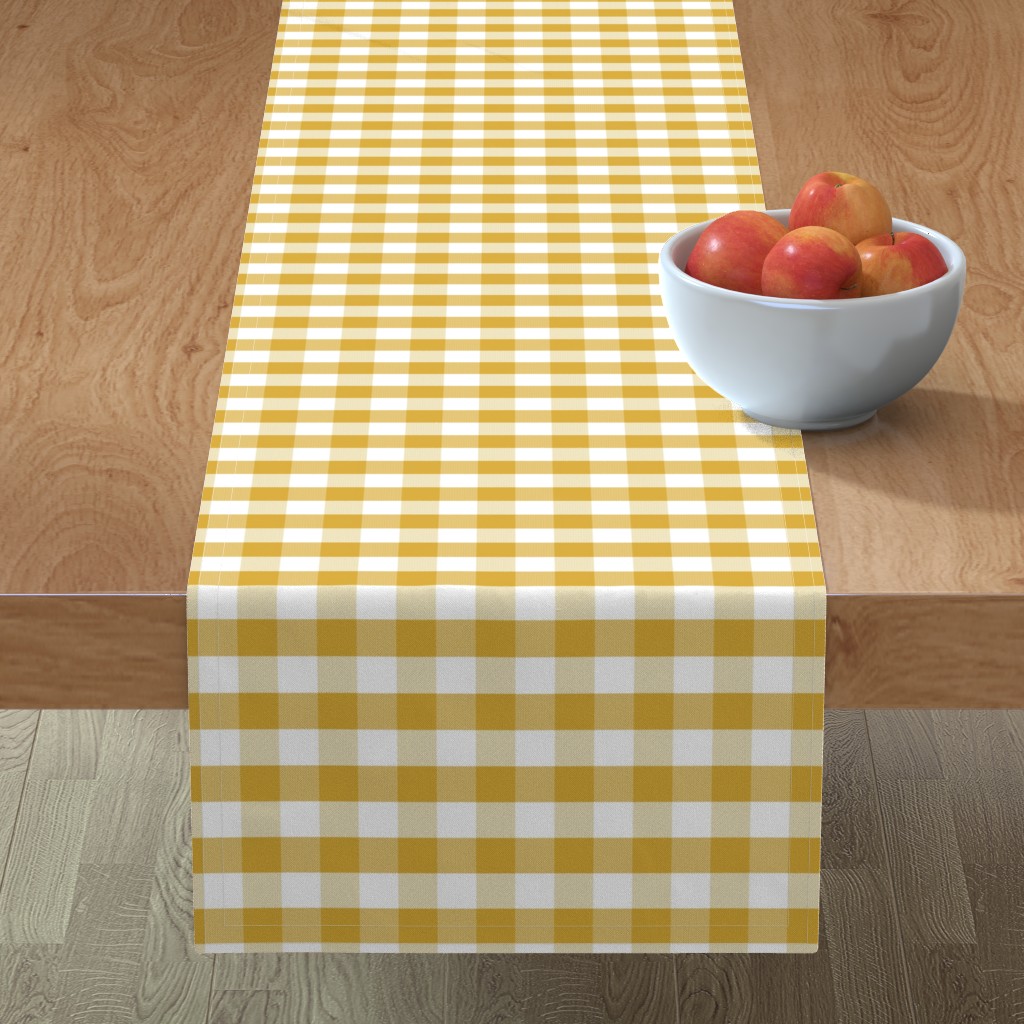 Yellow Checkered Table Runner