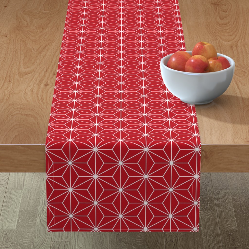 Geometric Stars - Christmas Variation Table Runner, 72x16, Red