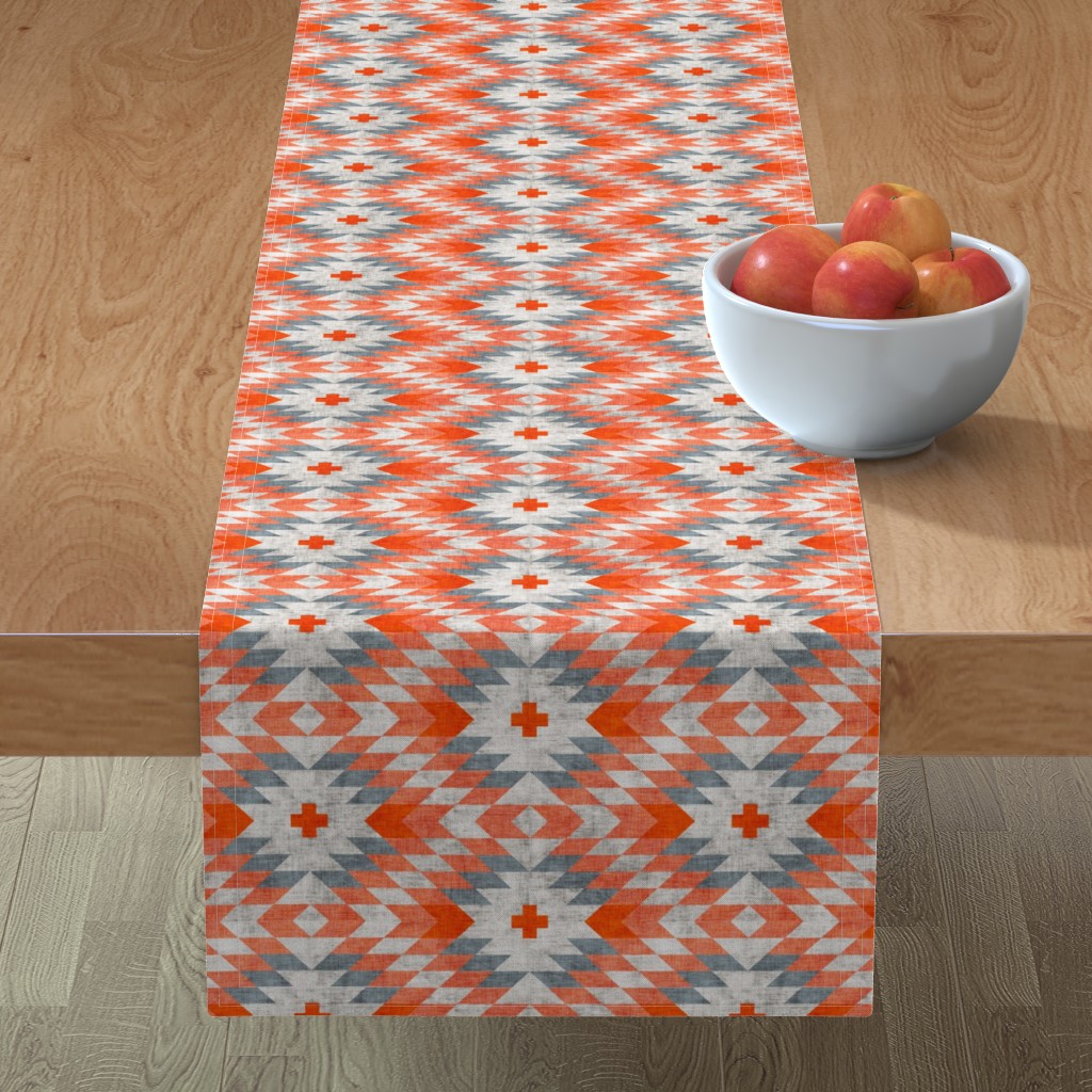 Native Summer - Orange Table Runner, 90x16, Orange