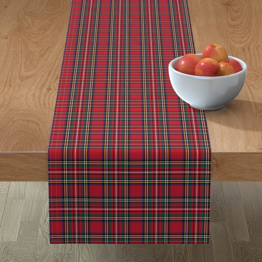 Royal Stewart Tartan Style Repeat Perfect for Christmas Table Runner, 90x16, Red