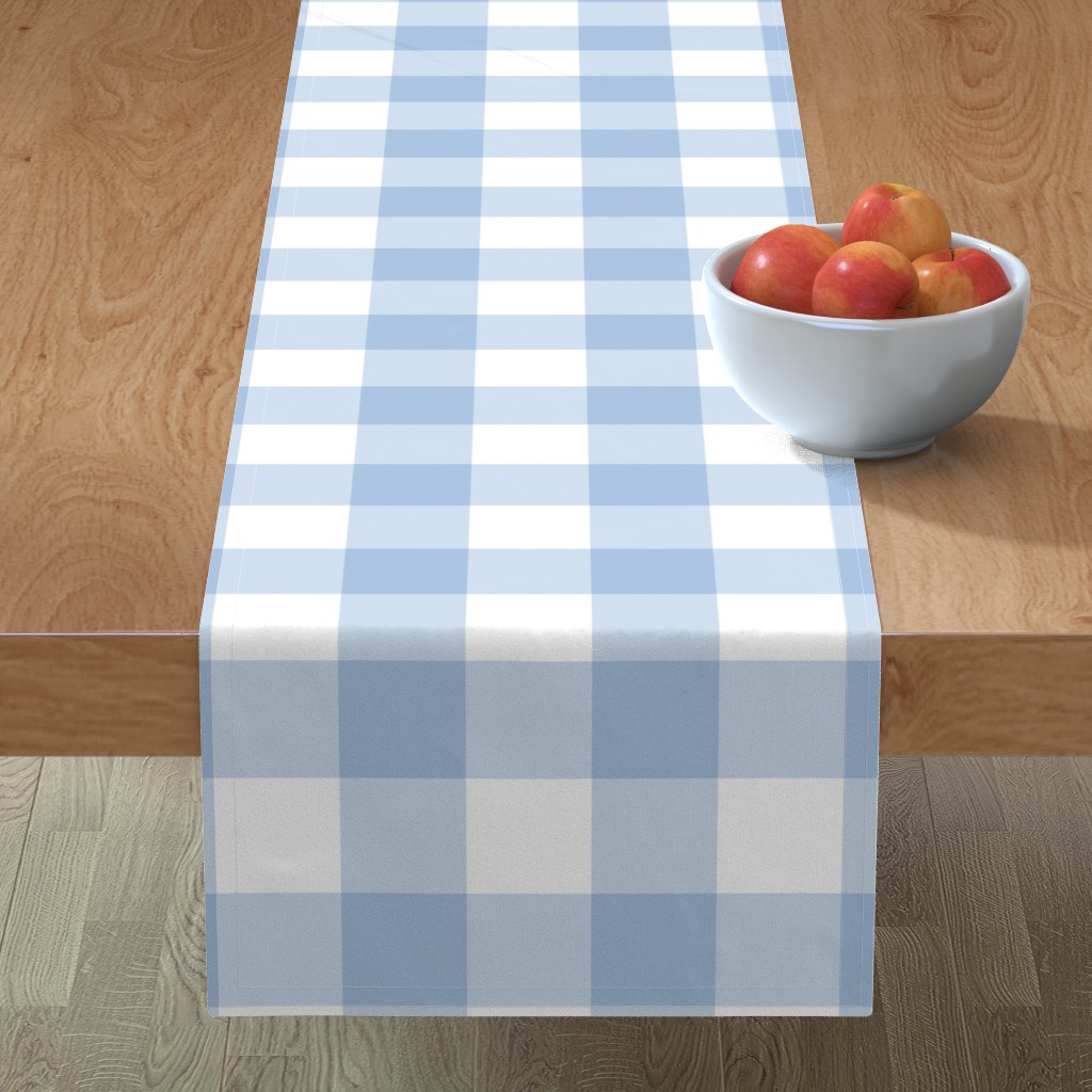 Vasa Check - Blueberry Table Runner, 90x16, Blue