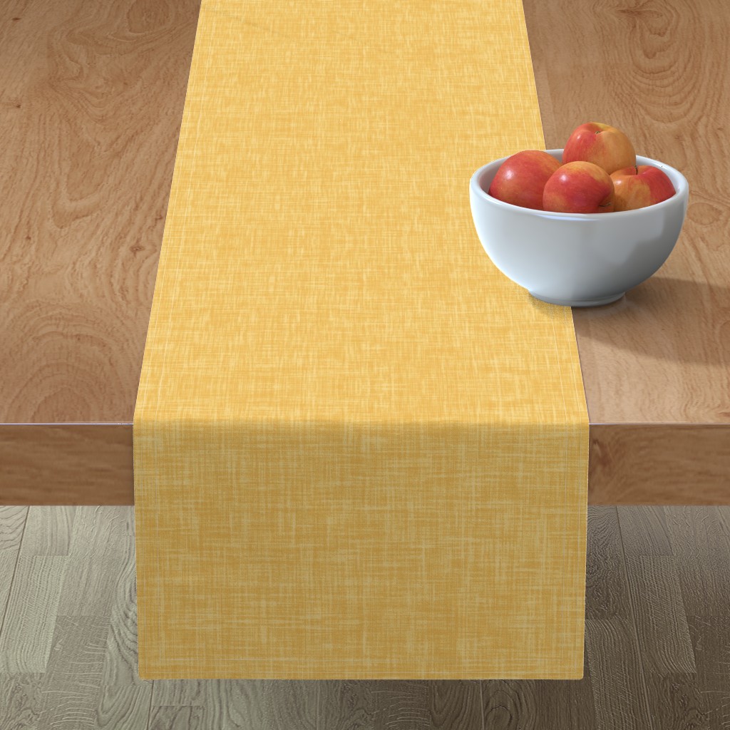 Vintage Linen Table Runner, 90x16, Yellow