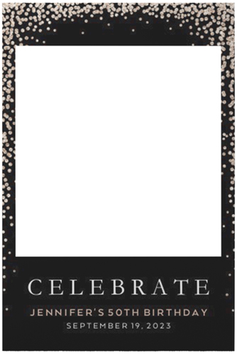 Celebrate Confetti Selfie Frame, Black