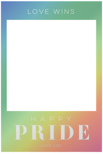 Rainbow Shimmer Pride Selfie Frame, White