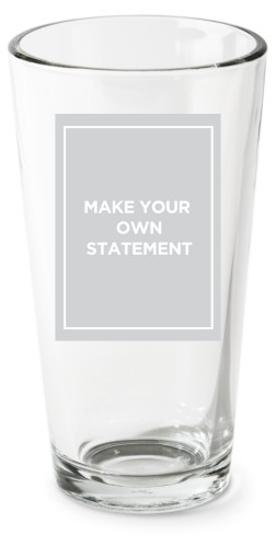 Make Your Own Statement Pint Glass, Etched Pint, Set of 1, White