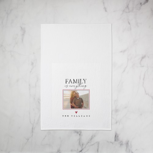 Rustic Family Is Everything Tea Towel, Set of 1, Black