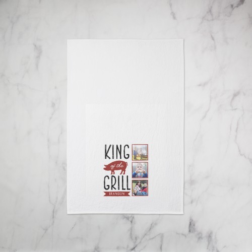 King of the Grill Tea Towel, Set of 1, Red, cinnamon