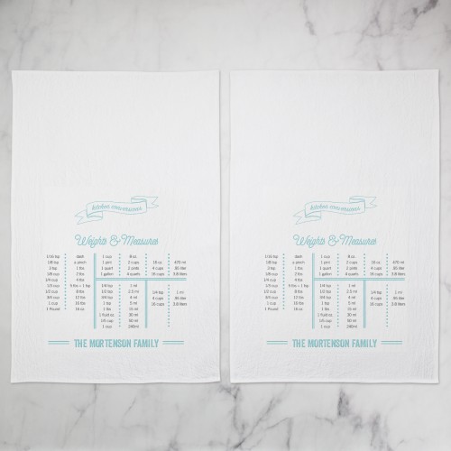 Kitchen Conversions Tea Towel, Set of 2, Blue, boardwalk