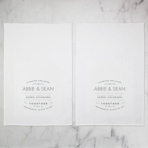 Forever Together Tea Towel, Set of 2, Gray, light gray