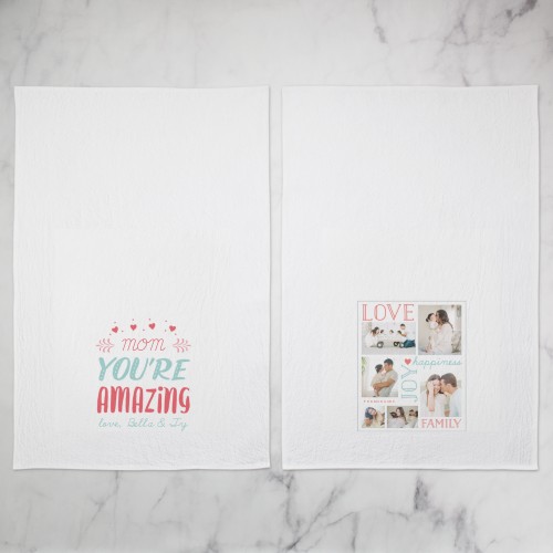 Best Mom Set Tea Towel, Set of 2, White, white