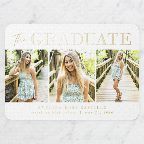 Masters Degree Green Graduation Announcement