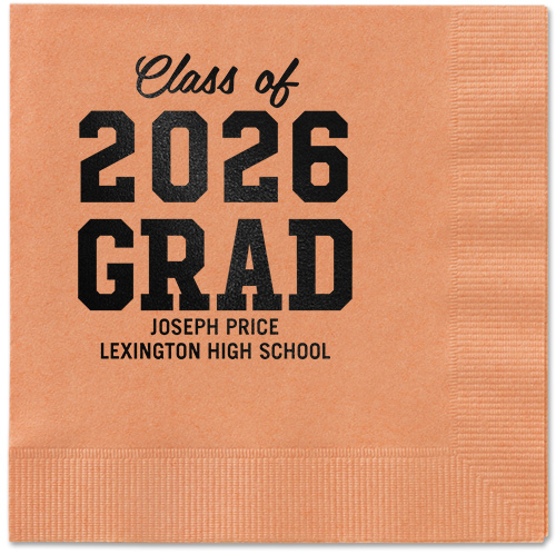 Collegiate Celebration Napkin, Black, Coral, black