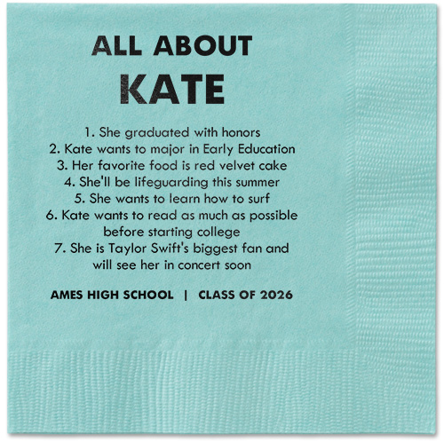 All About Napkin, Black, Aqua, black