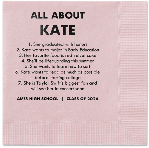 All About Napkin, Black, Blush, black