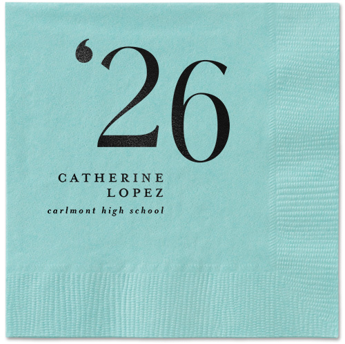 Slanted Style Napkin, Black, Aqua, black