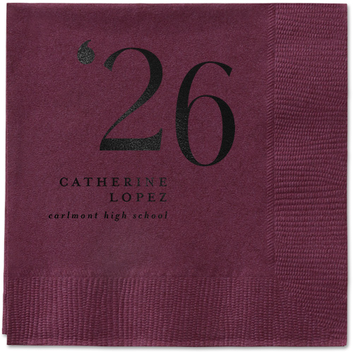 Slanted Style Napkin, Black, Berry, black