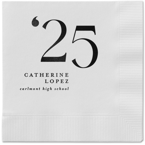 Slanted Style Napkin, Black, White
