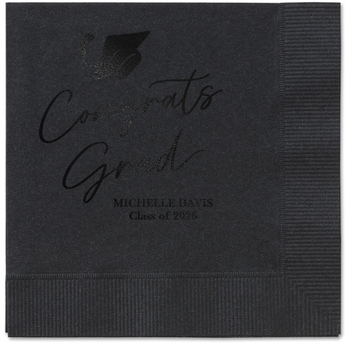 Party Cap Napkin, Black, Black, black