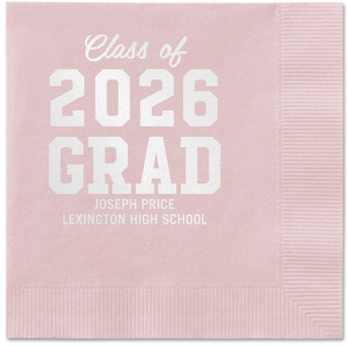 Collegiate Celebration Napkin, White, Blush, white