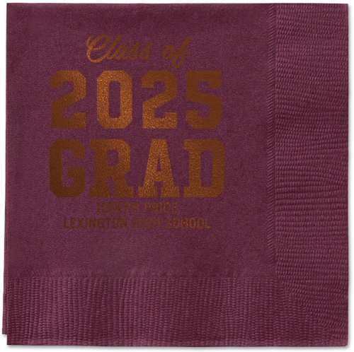 Collegiate Celebration Napkin, Brown, Berry