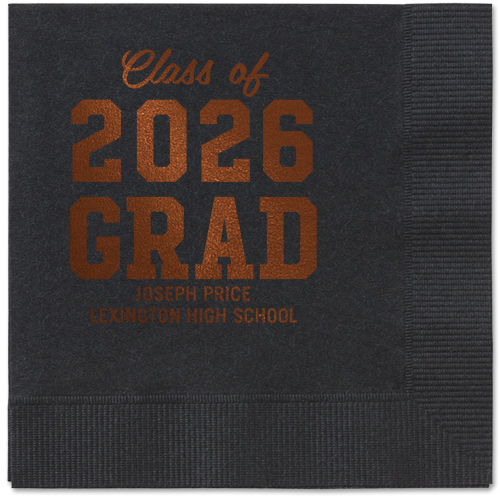 Collegiate Celebration Napkin, Brown, Black, mocha