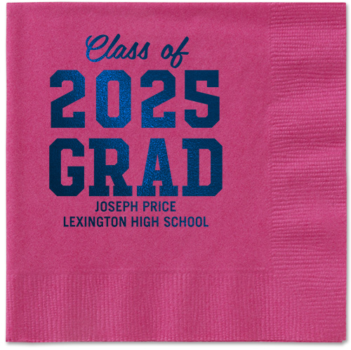 Collegiate Celebration Napkin, Grey, Magenta