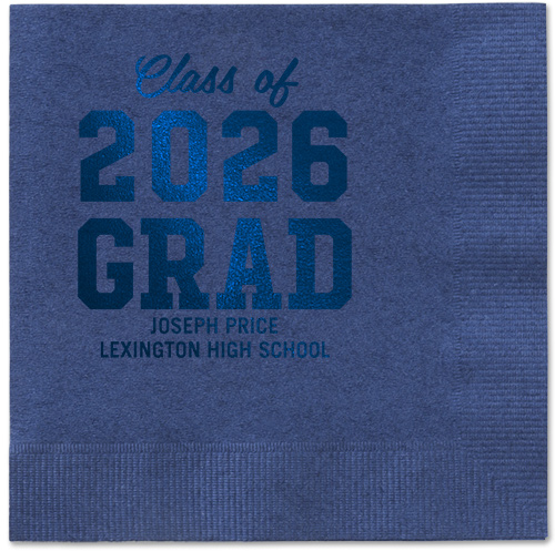 Collegiate Celebration Napkin, Blue, Navy, midnight