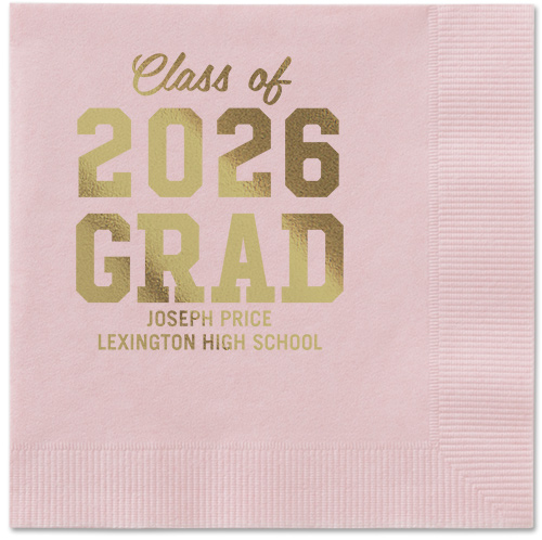 Collegiate Celebration Napkin, Yellow, Blush, gold