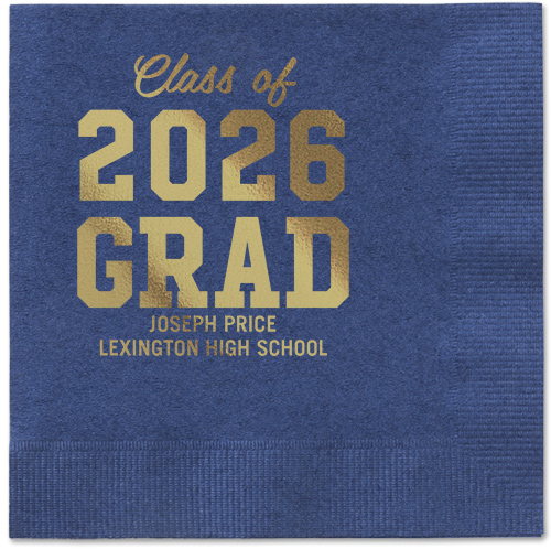 Collegiate Celebration Napkin, Yellow, Navy, gold