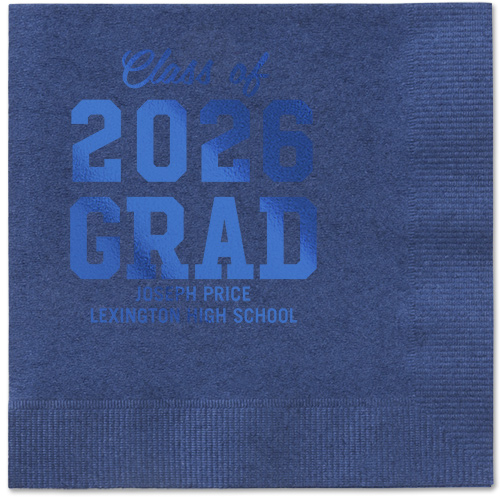 Collegiate Celebration Napkin, Blue, Navy, royal