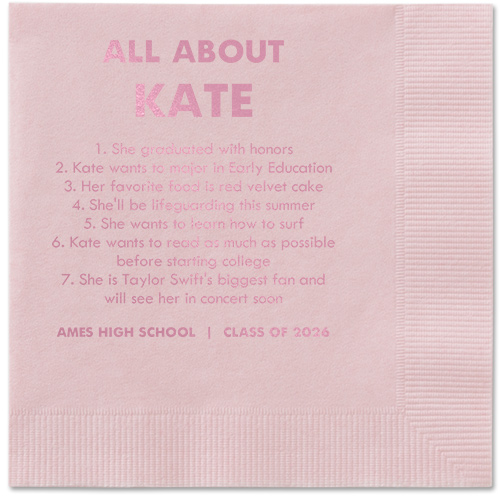 All About Napkin, Pink, Blush, blush