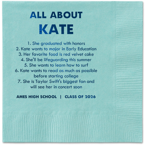 All About Napkin, Blue, Aqua, midnight