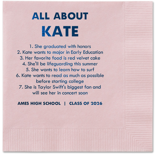 All About Napkin, Blue, Blush, midnight