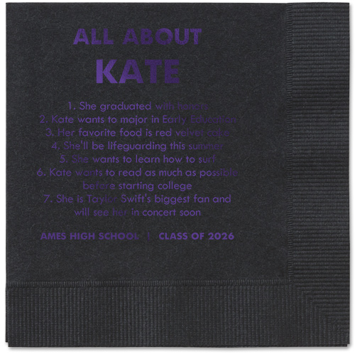 All About Napkin, Purple, Black, purple