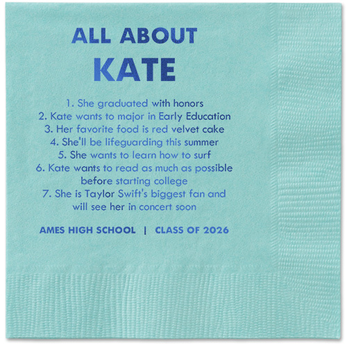 All About Napkin, Blue, Aqua, royal