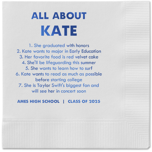 All About Napkin, Blue, White