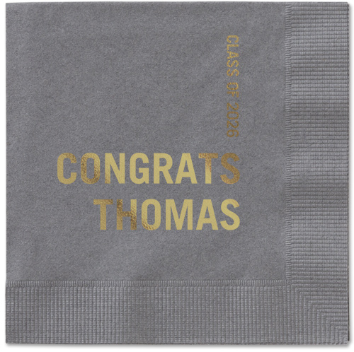 Bold Acclaim Napkin, Yellow, Pewter, gold