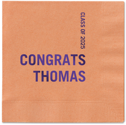 Bold Acclaim Napkin, Purple, Coral