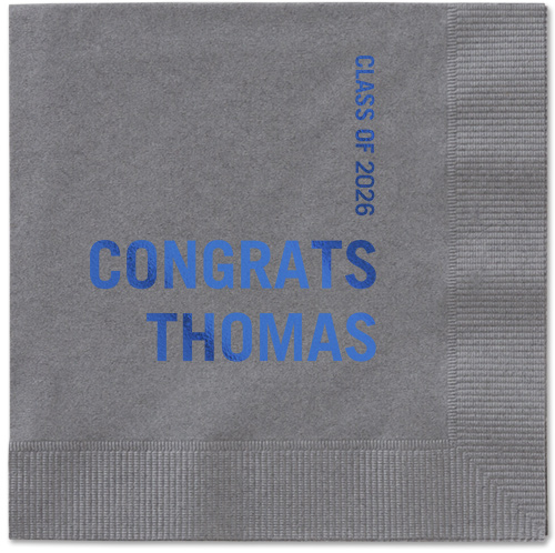 Bold Acclaim Napkin, Blue, Pewter, royal