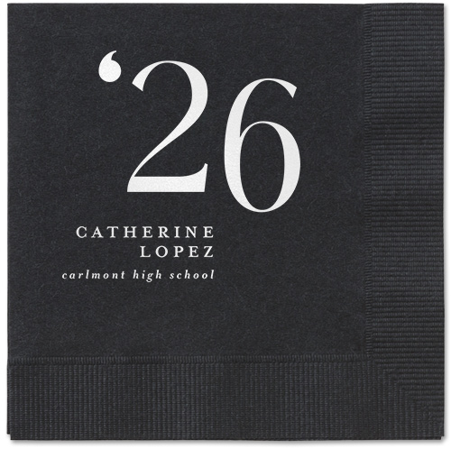 Slanted Style Napkin, White, Black, white